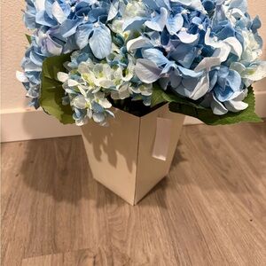 Chic Blue and White Faux Floral Arrangement